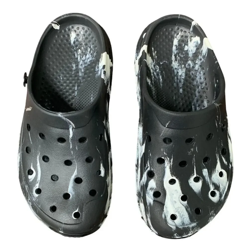 Cubufly Boys Size 4 Marbled Tie Dye Clogs Breathable Slip On Sandal Water Shoes
